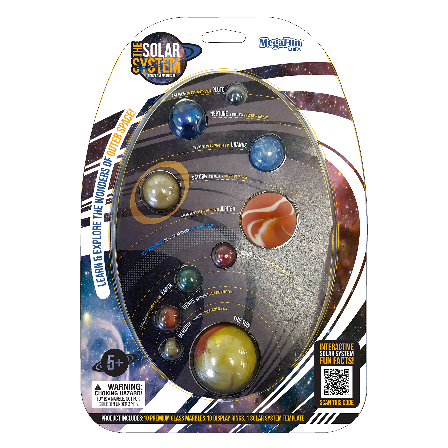 OFFICIAL Mega Marbles The Solar System Interactive Marble Display Set 