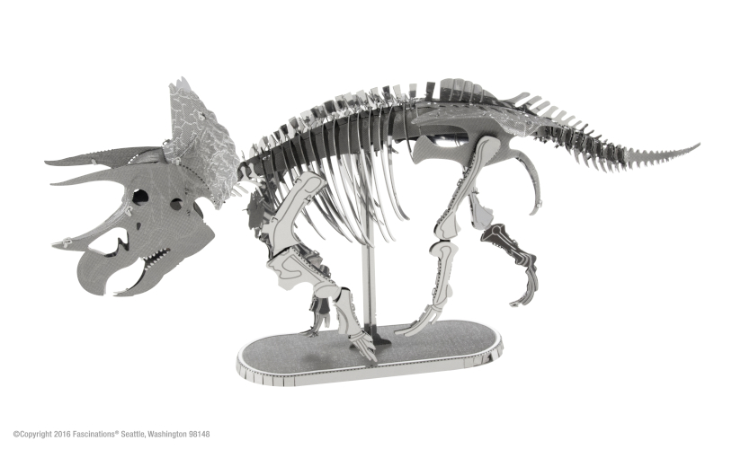 4 Fascinations Metal Earth Kit T-Rex Stegosaurus Pteranodon Triceratops Skeleton 