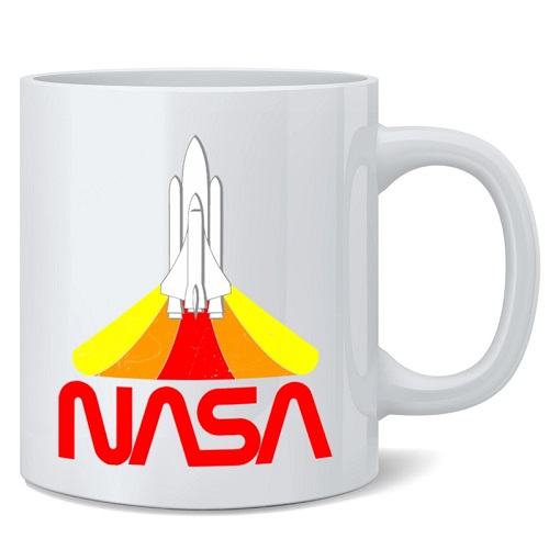 NASA Blast Off Retro Worm Logo Mug