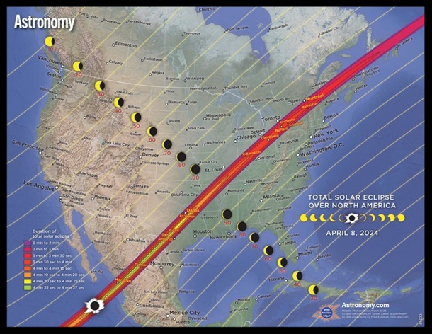 2023 and 2024 Double-Sided Eclipse Map