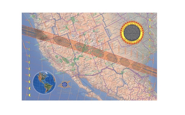 October 2023 Annular Solar Eclipse Map 11x17