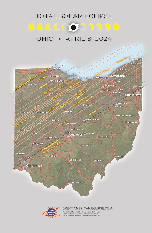 Ohio 2024 Eclipse State Map