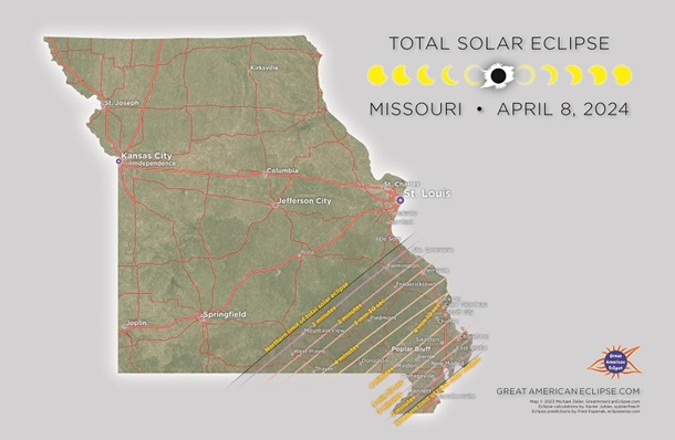 Missouri 2024 Eclipse State Map