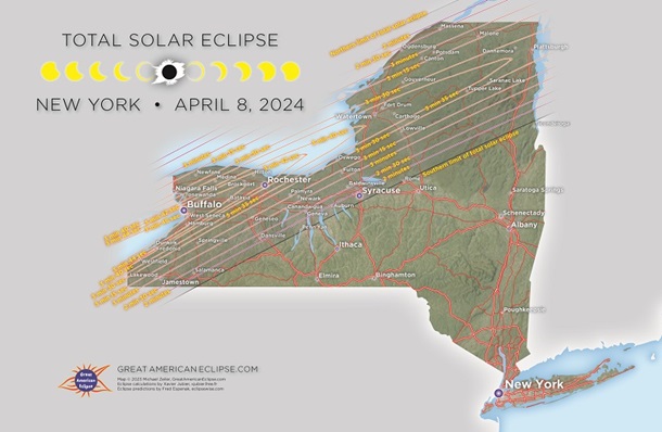 New York 2024 Eclipse State Map