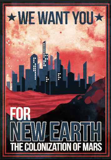Mars Futuristic Retro Poster