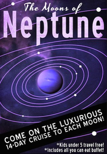 Neptune Futuristic Retro Poster