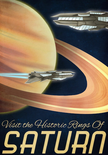 Saturn Futuristic Retro Poster