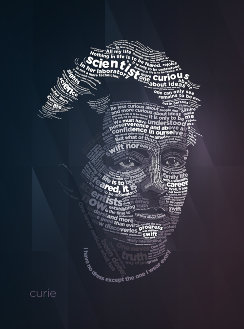 Madam Curie Typography Poster
