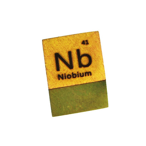 Niobium Yellow 10mm Metal Cube