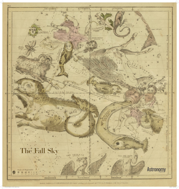 Antique Star Chart - The Fall Sky